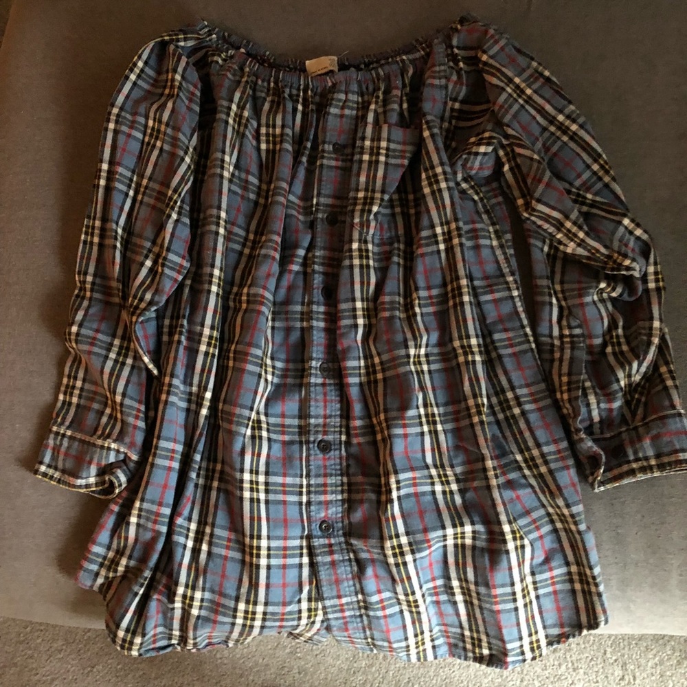 Off the shoulder flannel